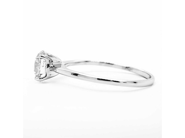14 karaat witgouden ring met 1,02 crt natuurlijke diamant - afbeelding 4 van  4