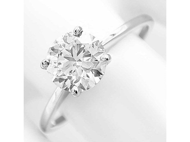 14 karaat witgouden ring met 1,02 crt natuurlijke diamant - afbeelding 1 van  1