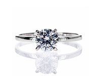 14 karaat witgouden ring met 1,03 ct. natuurlijke diamant - afbeelding 1 van  7