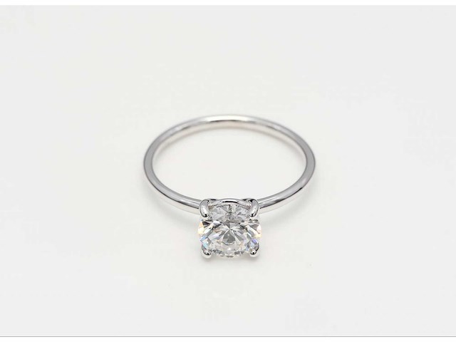 14 karaat witgouden ring met 1,09 crt diamant - afbeelding 3 van  7