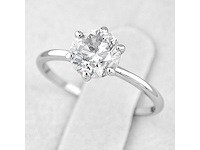 14 karaat witgouden ring met 1,13 ct. natuurlijke diamant - afbeelding 1 van  6