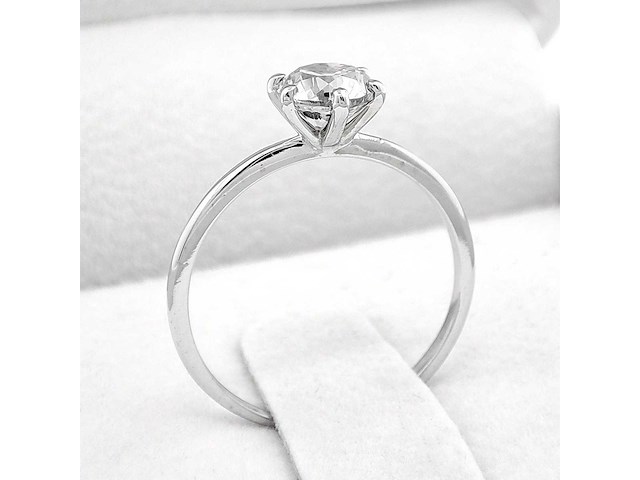 14 karaat witgouden ring met 1,13 ct. natuurlijke diamant - afbeelding 3 van  6