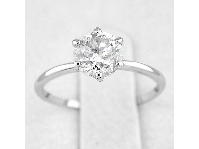14 karaat witgouden ring met 1,13 ct. natuurlijke diamant - afbeelding 4 van  6