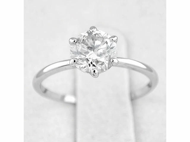 14 karaat witgouden ring met 1,13 ct. natuurlijke diamant - afbeelding 4 van  6