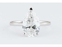 14 karaat witgouden ring met 2 ct. diamant - afbeelding 3 van  6