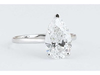 14 karaat witgouden ring met 2 ct. diamant - afbeelding 6 van  6