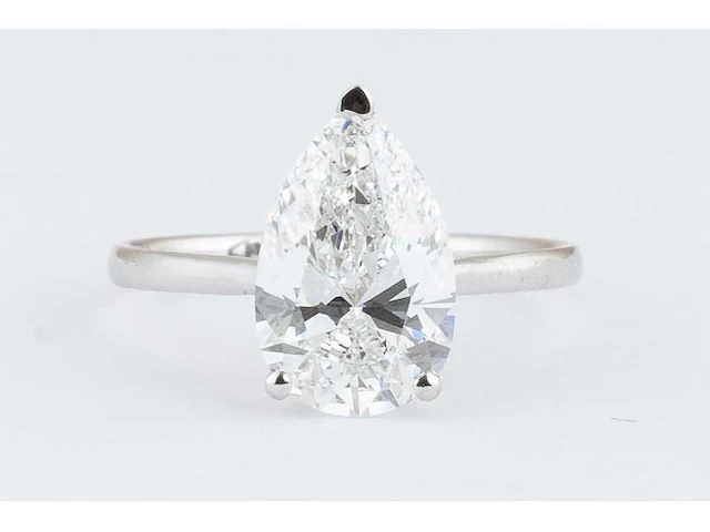 14 karaat witgouden ring met 2 ct. diamant - afbeelding 3 van  6