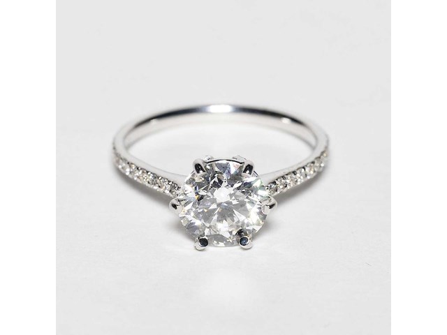 14 karaat witgouden ring met 2,01 ct. diamant - afbeelding 2 van  14