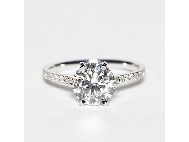 14 karaat witgouden ring met 2,01 ct. diamant - afbeelding 1 van  14