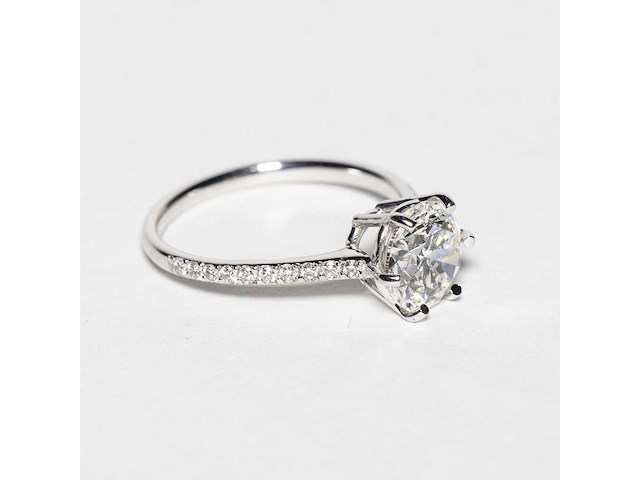 14 karaat witgouden ring met 2,01 ct. diamant - afbeelding 8 van  14