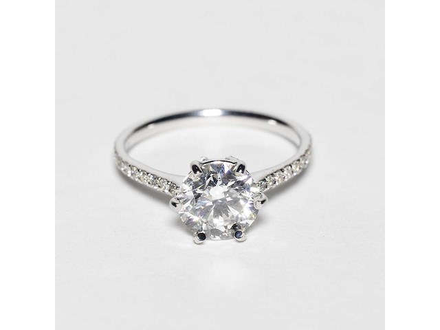 14 karaat witgouden ring met 2,01 ct. diamant - afbeelding 14 van  14