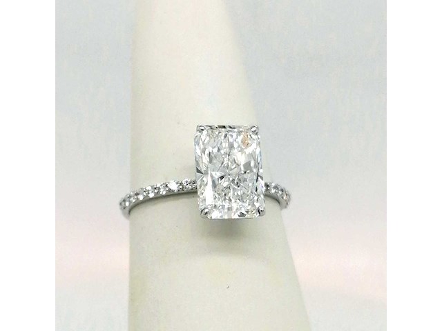 14 karaat witgouden ring met 2,10 ct. diamant - afbeelding 3 van  6