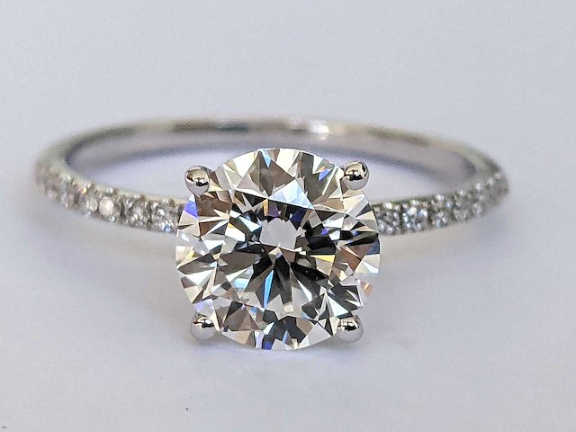 14 karaat witgouden ring met 2,20 ct. diamant - afbeelding 1 van  6