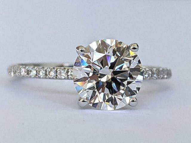 14 karaat witgouden ring met 2,20 ct. diamant - afbeelding 3 van  6