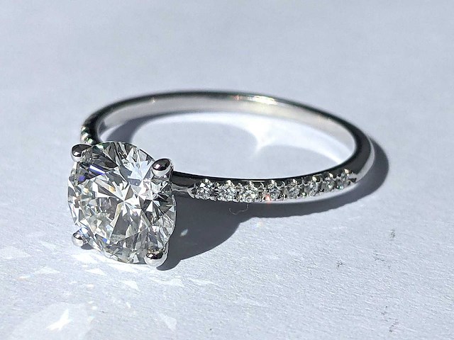 14 karaat witgouden ring met 2,20 ct. diamant - afbeelding 4 van  6