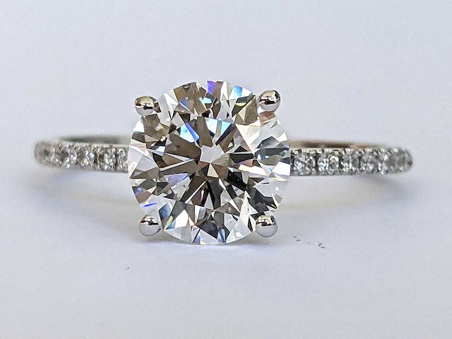 14 karaat witgouden ring met 2,20 ct. diamant - afbeelding 5 van  6