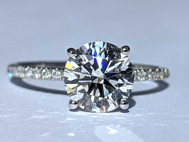 14 karaat witgouden ring met 2,20 ct. diamant - afbeelding 6 van  6