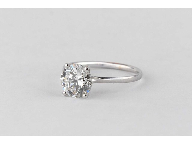 14 karaat witgouden ring met 2,50 ct. diamant - afbeelding 1 van  6