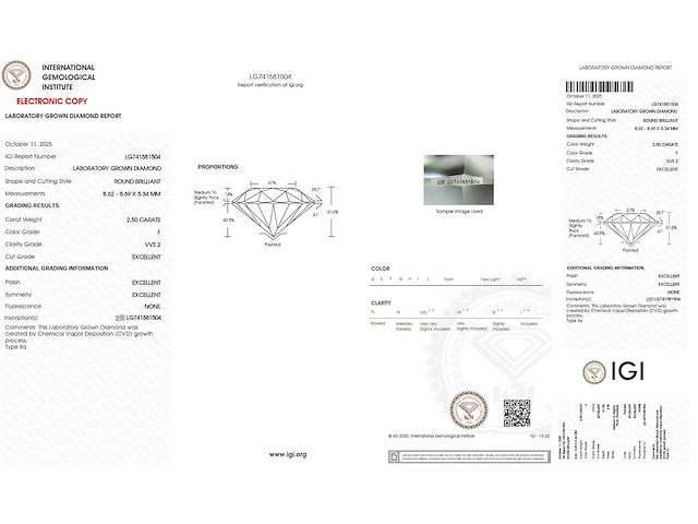 14 karaat witgouden ring met 2,50 ct. diamant - afbeelding 2 van  6