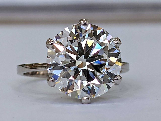 14 karaat witgouden ring met 3,00 crt diamant - afbeelding 1 van  7