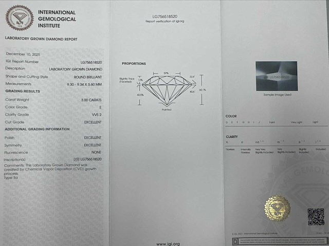 14 karaat witgouden ring met 3,00 crt diamant - afbeelding 3 van  7