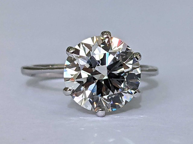 14 karaat witgouden ring met 3,04 crt diamant - afbeelding 3 van  9