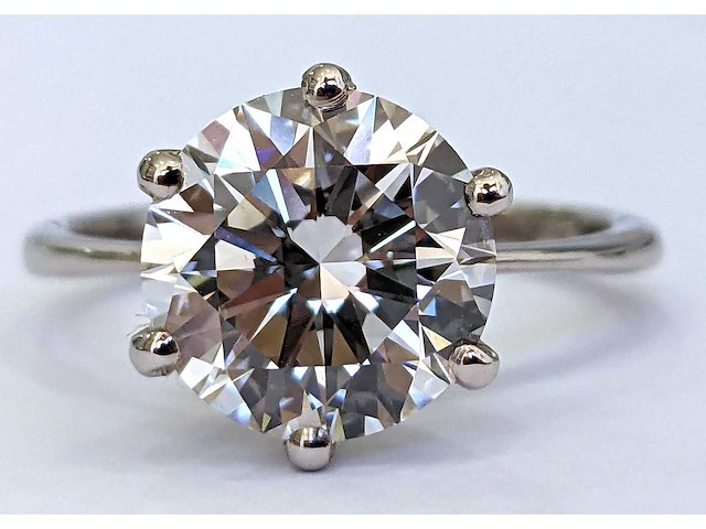 14 karaat witgouden ring met 3,04 crt diamant - afbeelding 7 van  9