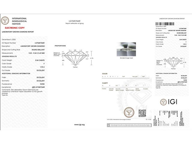 14 karaat witgouden ring met 3,04 ct. diamant - afbeelding 2 van  6