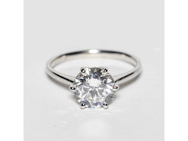 14 karaat witgouden ring met 3,04 ct. diamant - afbeelding 3 van  6