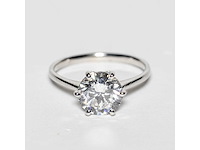 14 karaat witgouden ring met 3,04 ct. diamant - afbeelding 3 van  6