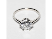 14 karaat witgouden ring met 3,04 ct. diamant - afbeelding 5 van  6