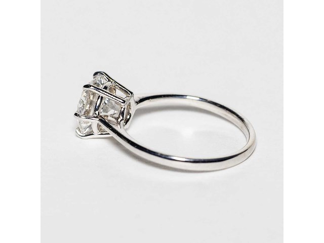 14 karaat witgouden ring met 3,04 ct. diamant - afbeelding 6 van  6