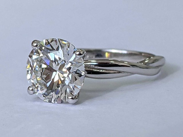 14 karaat witgouden ring met 3,05 ct. diamant - afbeelding 1 van  8