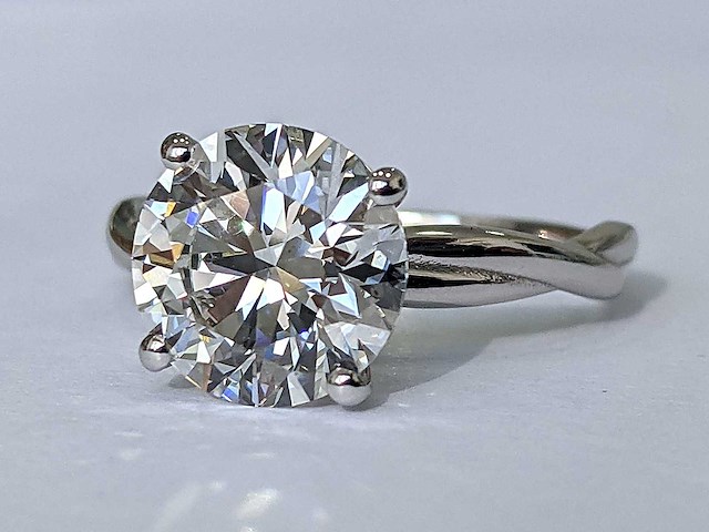 14 karaat witgouden ring met 3,05 ct. diamant - afbeelding 3 van  8