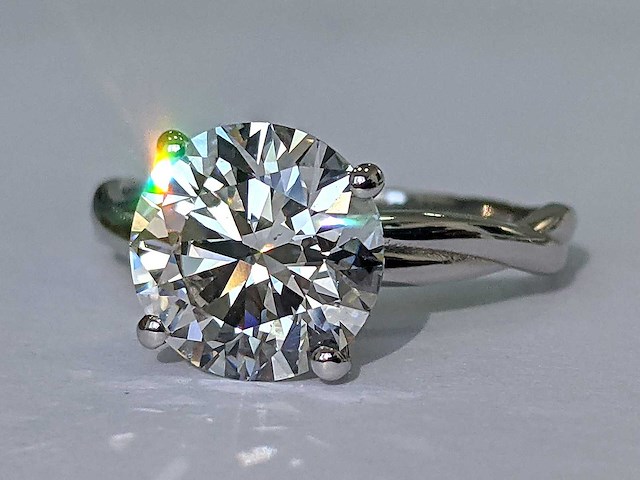 14 karaat witgouden ring met 3,05 ct. diamant - afbeelding 8 van  8