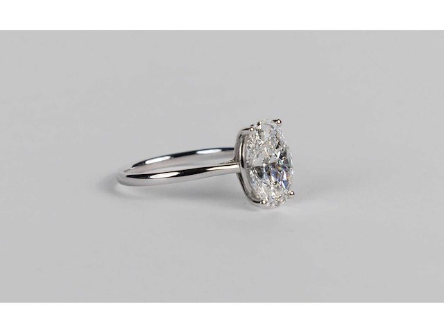 14 karaat witgouden ring met 3,08 crt. diamant - afbeelding 3 van  6