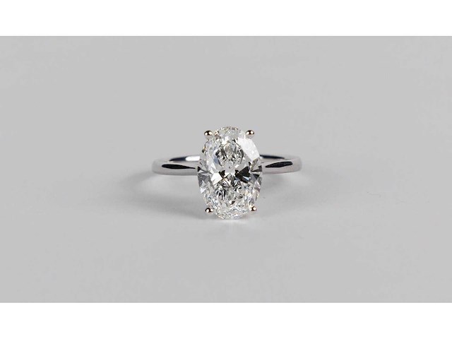 14 karaat witgouden ring met 3,08 crt. diamant - afbeelding 1 van  6