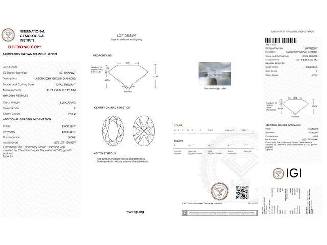 14 karaat witgouden ring met 3,08 crt. diamant - afbeelding 2 van  6