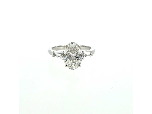 14 karaat witgouden ring met 3,13 ct. diamant - afbeelding 1 van  8