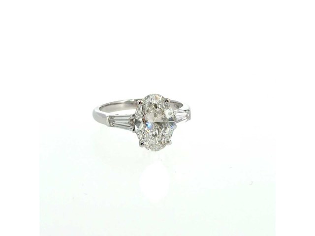 14 karaat witgouden ring met 3,13 ct. diamant - afbeelding 3 van  8