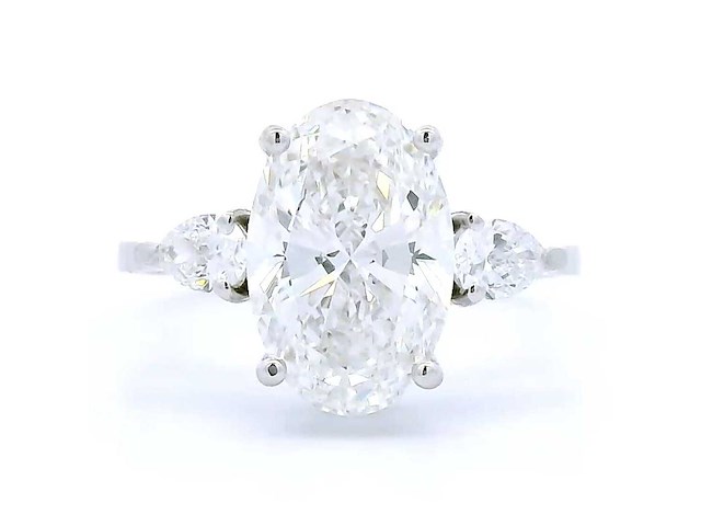 14 karaat witgouden ring met 3,28 crt. diamant - afbeelding 1 van  8