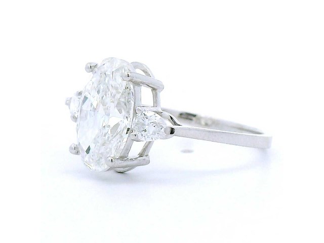 14 karaat witgouden ring met 3,28 crt. diamant - afbeelding 4 van  5