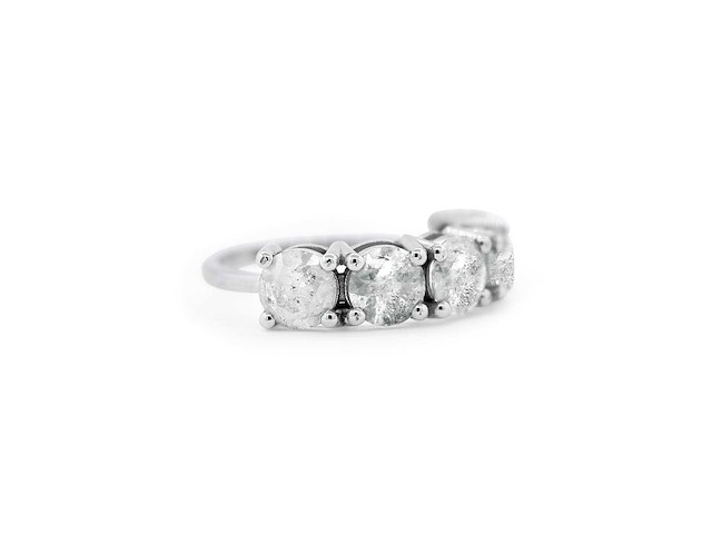 14 karaat witgouden ring met 3,67 natuurlijke diamant d-g - afbeelding 4 van  6