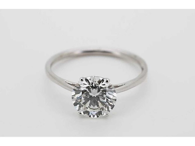 14 karaat witgouden ring met 4,01 crt. diamant - afbeelding 3 van  8