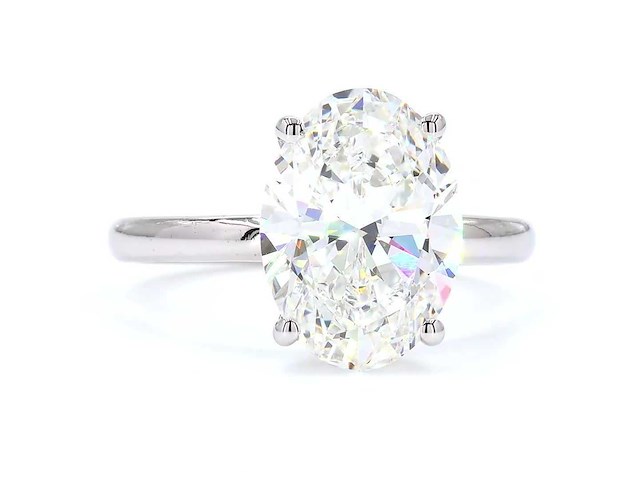 14 karaat witgouden ring met 4,01 ct. diamant - afbeelding 1 van  6