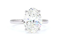 14 karaat witgouden ring met 4,01 ct. diamant - afbeelding 1 van  6