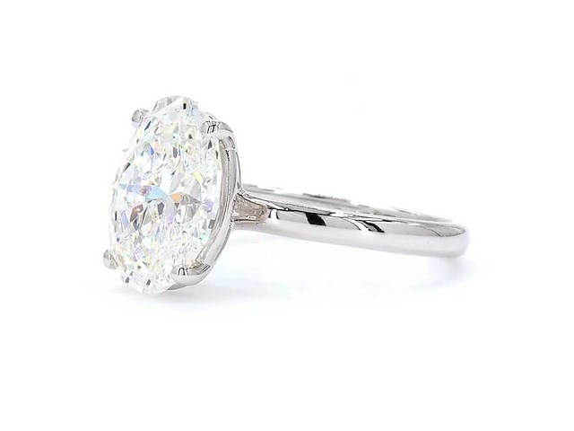 14 karaat witgouden ring met 4,01 ct. diamant - afbeelding 3 van  6