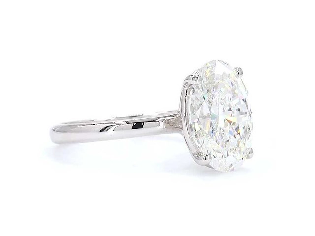 14 karaat witgouden ring met 4,01 ct. diamant - afbeelding 4 van  6
