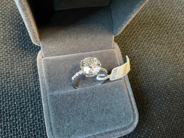 14 karaat witgouden ring met 4,02 crt diamant - afbeelding 7 van  9