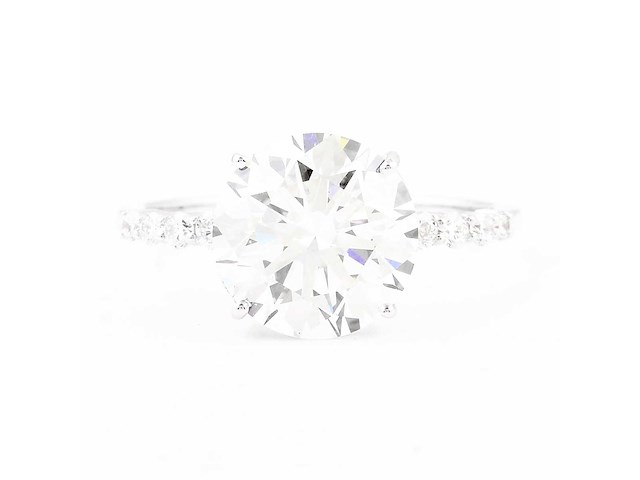 14 karaat witgouden ring met 4,02 crt diamant - afbeelding 2 van  9